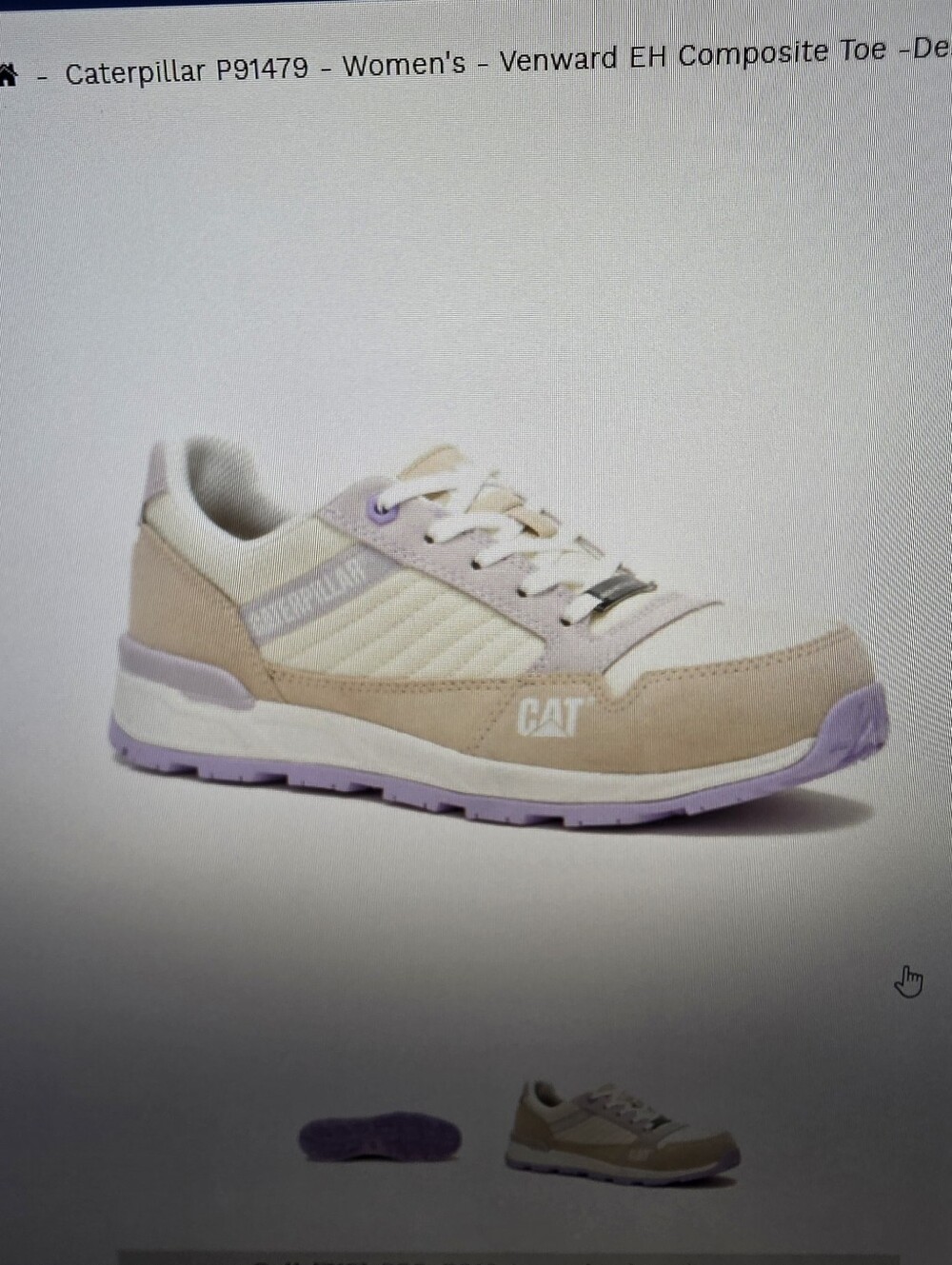 Caterpillar Women's Low-Top Sneaker in Beige and Lavender